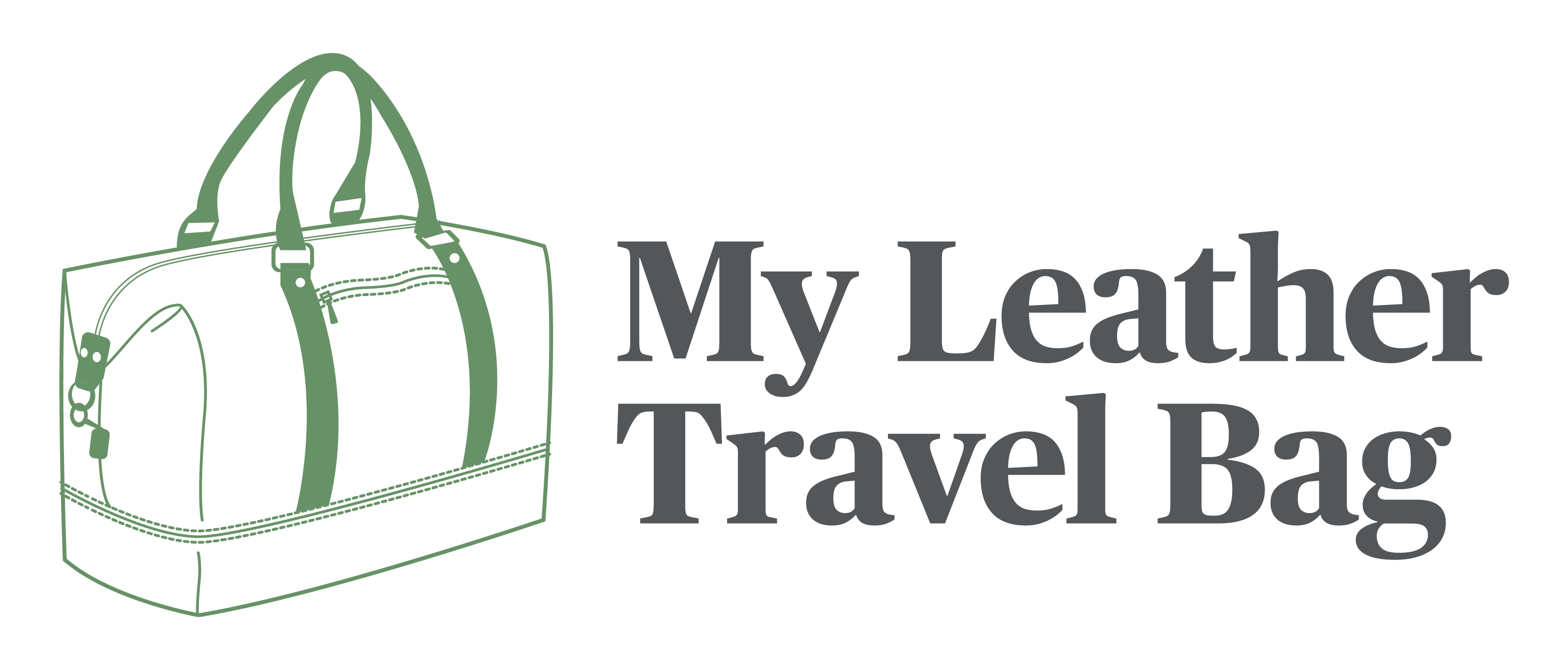 MyLeatherTravelBag Logo Green Grey